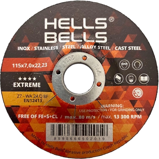 Disc de șlefuit pentru oțel 115 × 7 × 22,2 mm