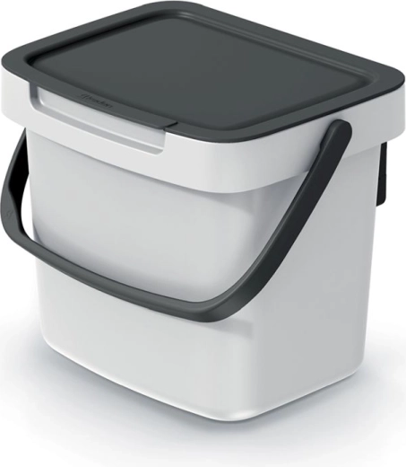 Coș de gunoi Systema Q Collect 3 l culoare cenușie cu capac negru