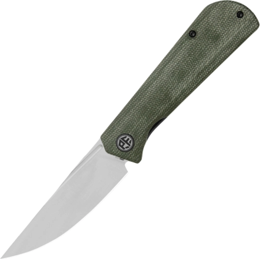 Petrified Fish Viking cuțit de buzunar 9,2 cm, satin, Micarta verde