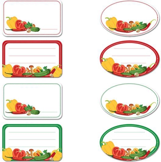 Etichete autoadezive pentru conserve TORO, legume, 96 buc