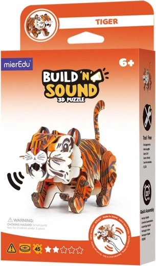 Puzzle 3D MierEdu Construiește și ascultă – tigru