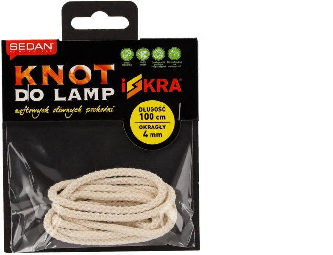 Fitil rotund din bumbac 4 mm × 1 m ISKRA
