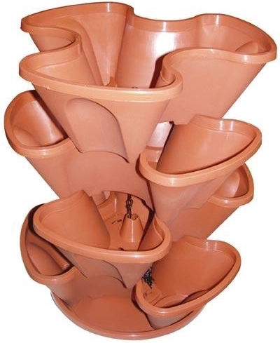 Set suspendat de ghivece de grădină în cascadă, diametru 35 cm, 4 piese, mix de culori