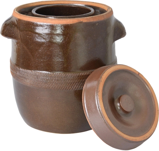 Butoi ceramic pentru varză 10 l cu capac
