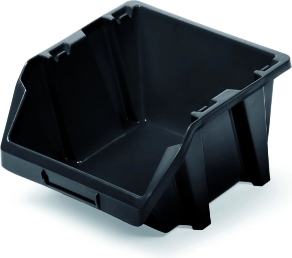 Cutie de depozitare din plastic stivuibilă Bineer Short 118 × 98 × 70 mm, neagră