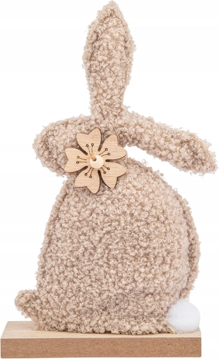 Figurină decorativă iepure bouclé bej 22 cm