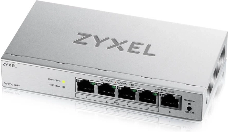 Zyxel GS1200-5HP v3 – switch gestionabil de rețea gigabit PoE cu 5 porturi