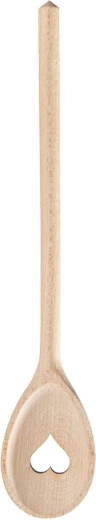Lingură de lemn ovală cu motiv inimă 30 cm