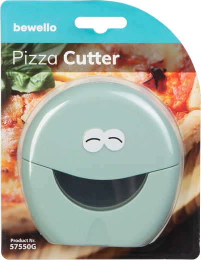 Tăietor de pizza din oțel inoxidabil cu husă de protecție din plastic