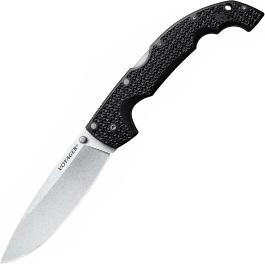 Cuțit tactic pliabil Cold Steel Voyager Extra Large Drop Point, 14 cm, stonewash, negru, Griv-Ex