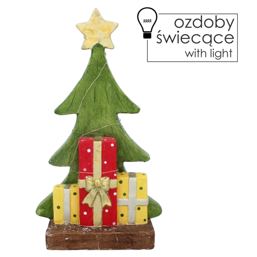 Figurină de Crăciun – brăduț cu cadouri cu iluminare LED 45,5 cm