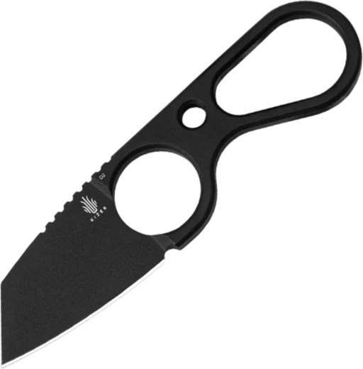 Kizer Bowtie cuțit de gât din oțel D2 negru