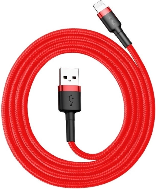 Cablu de încărcare și date Baseus USB‑Lightning, 0,5 m, 2,4 A, roșu