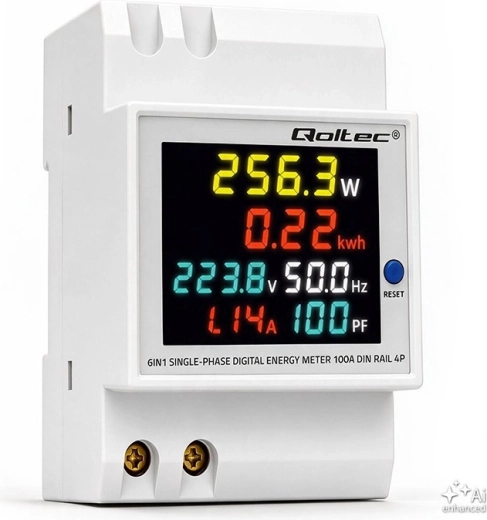 Contor monofazat de consum energie pentru șină DIN 230 V 100 A 3P