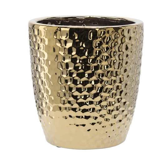 Ghiveci ceramic pentru flori 39 × 39 × 41,5 cm – fagure de miere auriu