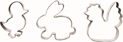 Decupătoare pentru prăjituri de Paște – pui, găină și iepure, set 3 buc