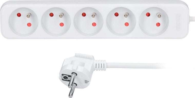Prelungitor Solight cu 5 prize, alb, 1,5 m
