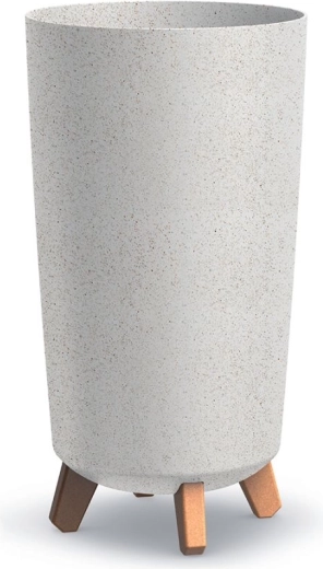 Ghiveci pe picioare Gracia Tubus Slim Eco Wood 24 cm – alb