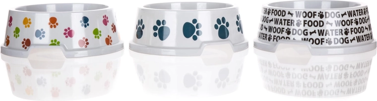 Castron din plastic pentru câini 16,5 cm, mix de decoruri