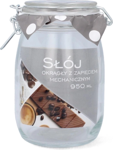 Borcan rotund 0,95 l cu închidere mecanică
