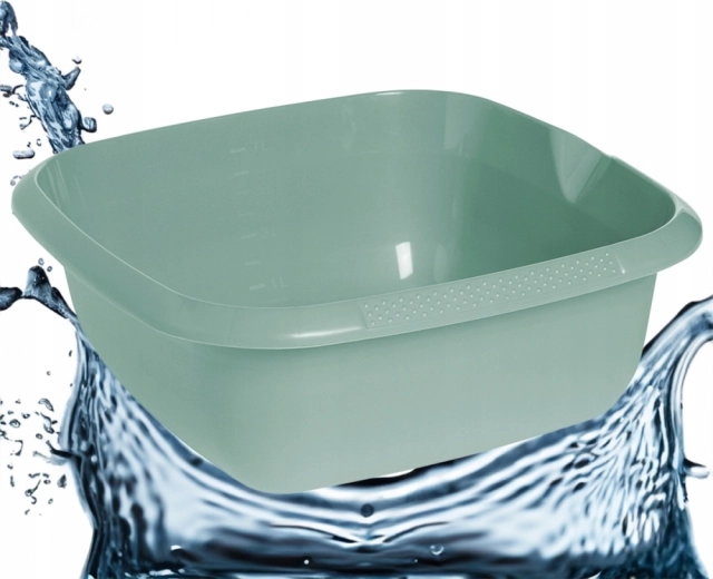 Bol pătrat Nordic Green 34 × 34 cm, 8 l, cu cioc de turnare