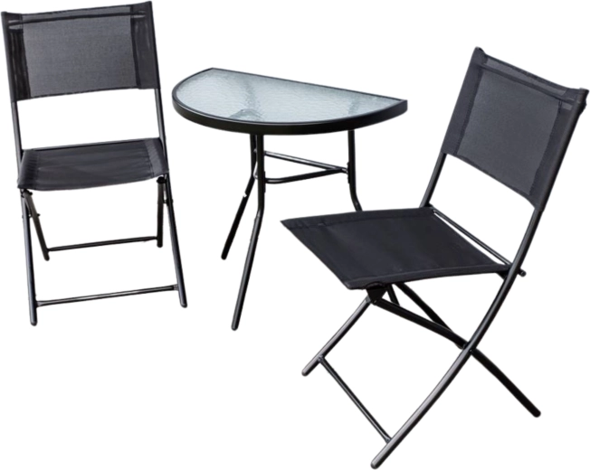 Masă semicirculară cu sticlă securizată