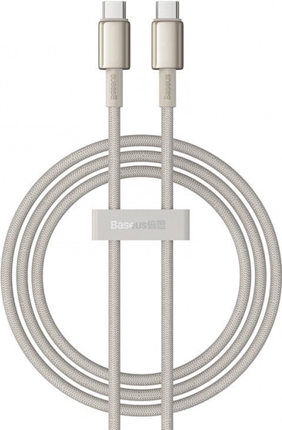 Cablu USB‑C la USB‑C BASEUS Tungsten Gold 100 W, 1 m, auriu