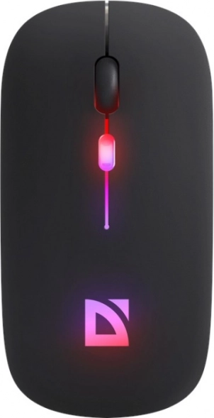 Mouse wireless DEFENDER Touch, clicuri silențioase, RGB, BT + 2,4 GHz, reîncărcabil, 800/1200/1600 DPI, negru