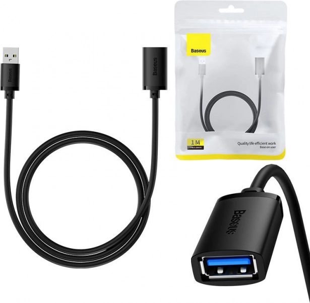 Cablu prelungitor USB 3.0 BASEUS AirJoy, 1 m, negru