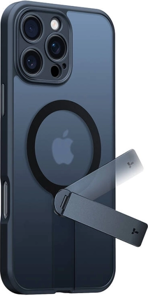 Husă Torras Pstand Spin pentru iPhone 16 Pro, neagră