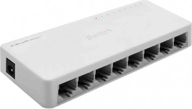 Switch de rețea 8× RJ45, LAN gigabit, Qoltec