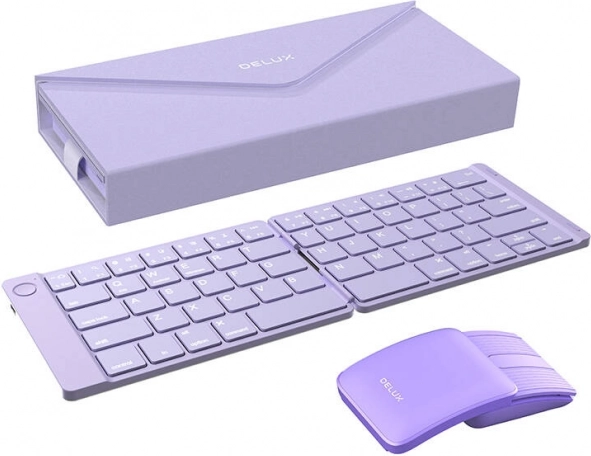 Tastatură pliabilă wireless Delux KF10 și mouse MF10PRO