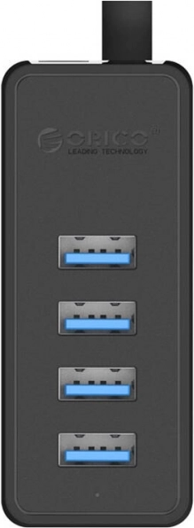 Hub ORICO USB 3.0 cu 4× USB și alimentare externă (negru)