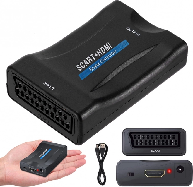 Adaptor convertor scart la hdmi av euro full hd