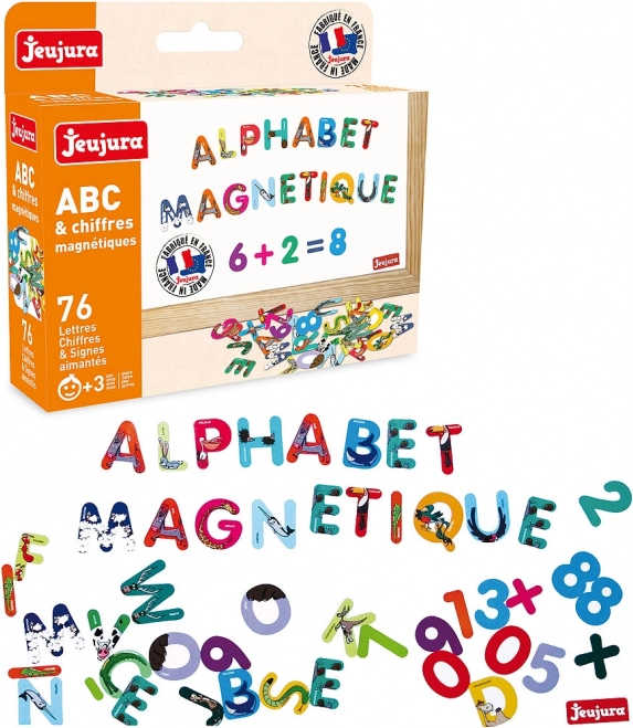 Jeujura litere magnetice colorate – 76 buc.