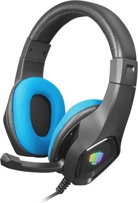 Căști de gaming FURY Phantom cu iluminare RGB – negru-albastru
