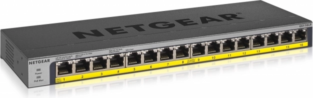 netgear gs116lp switch gigabit poe+ neadministrat cu 16 porturi