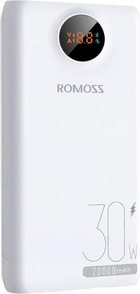 Baterie externă Romoss 20000 mAh 30 W albă