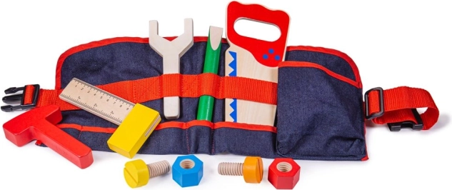 Bigjigs Toys unelte din lemn pe curea pentru copii