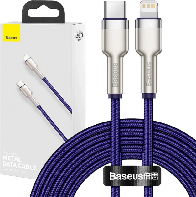 Baseus cablu USB‑C la Lightning 20 W, 2 m, mov