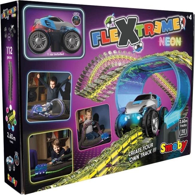 Smoby Flextreme Neon pistă de curse de start cu mașină