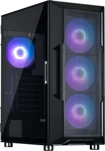 Carcasa mid-tower neagră cu ventilatoare ARGB
