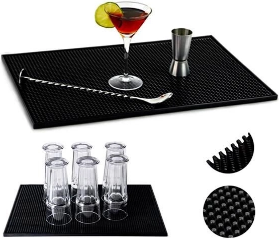 Tăviță de scurgere și suport de bar din cauciuc pentru vase 45 × 30 cm