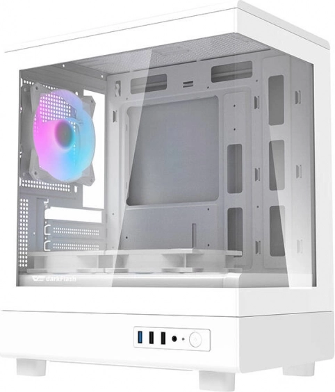Carcasa calculator Darkflash cu ventilatoare aRGB albă