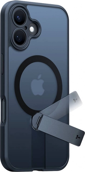 Husă cu suport rotativ TORRAS Pstand Spin pentru iPhone 16, neagră