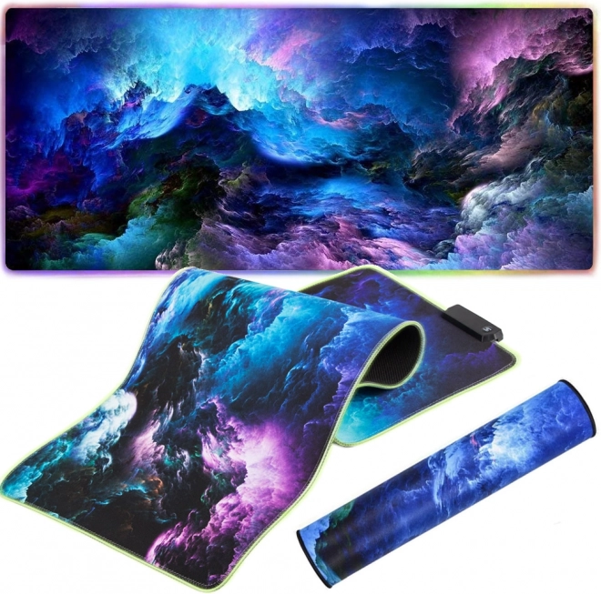 Mousepad de gaming cu iluminare RGB 800 × 300 mm
