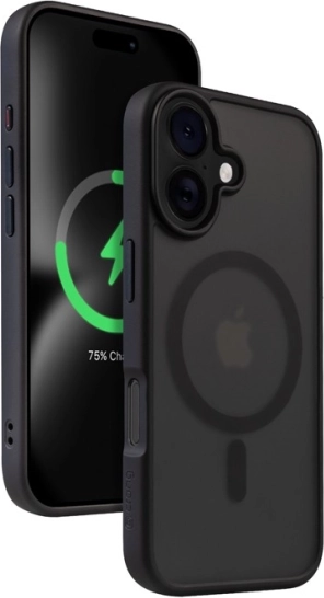 Hybrid Frost MAG Cover pentru iPhone 16 negru