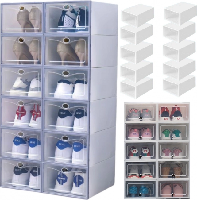 Dulap pentru încălțăminte modular transparent cu 5 compartimente