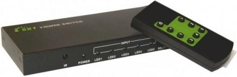 Comutator HDMI 5/1 cu telecomandă, 4K2K 3D, negru