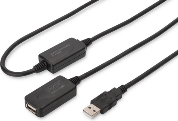 Cablu prelungitor USB 2.0 HighSpeed 20m Negru